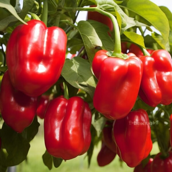 Poivron California Wonder – poivrons rouges sur le plant