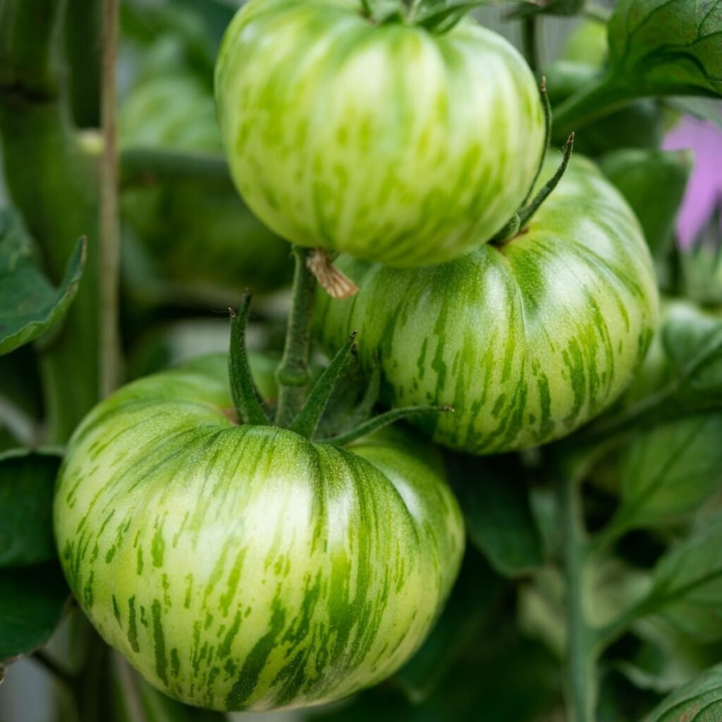 Tomate Green Zebra – fruits verts à rayures caractéristiques