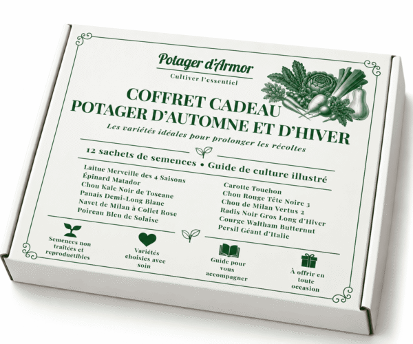 12 sachets automne et hiver Coffret cadeau Potager d’automne et d’hiver – 12 sachets de semences Potager d’Armor