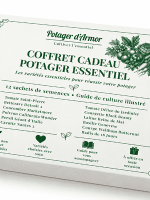 12 sachets essentiel Coffret cadeau Potager essentiel – 12 sachets de semences Potager d’Armor