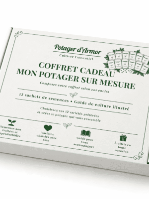 Coffret cadeau Mon potager sur mesure – 12 sachets de semences au choix Potager d’Armor