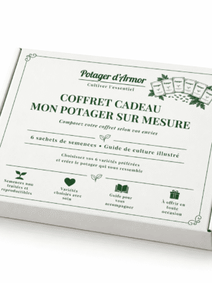 Coffret cadeau Mon potager sur mesure – 6 sachets de semences au choix Potager d’Armor
