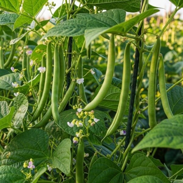 haricot-neckarkonigin-1-potager-darmor Graines de haricot mangetout à rames Neckarkönigin – longues gousses vertes