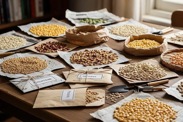 Graines potagères récoltées et triées avant conservation